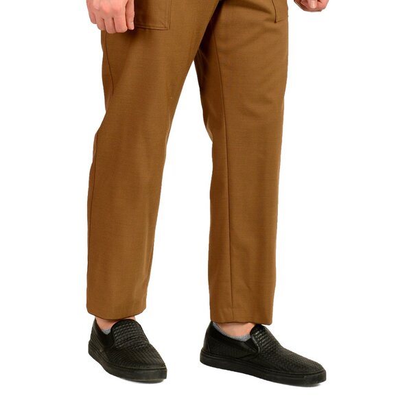 Hugo Boss Men's "C-Pitt-Patch-253" 100%Wool Brown Relaxed Fit Pants US 32R IT 48 - Picture 2 of 5